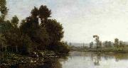 Charles-Francois Daubigny The Banks of River China oil painting reproduction